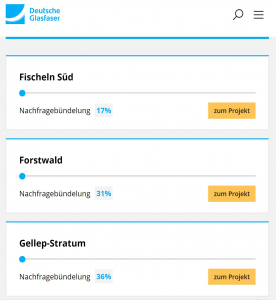 16.04.2021: Stand Nachfragebündelung Krefeld - Gellep-Stratum 36%, Forstwald 31%, Fischeln 17%