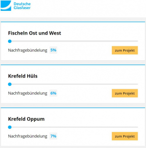 18.06.2021: Stand Nachfragebündelung Krefeld - Fischeln Ost&West (5%) sowie Oppum (7%) und Hüls (6%)