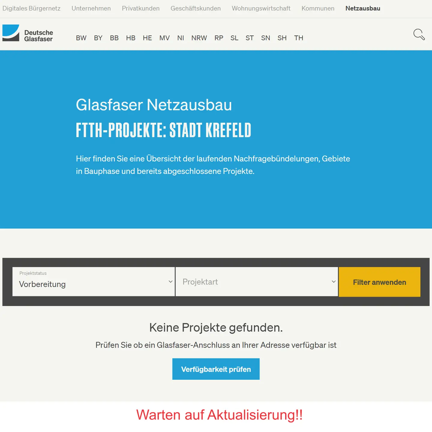 Warten auf neues Gebiet